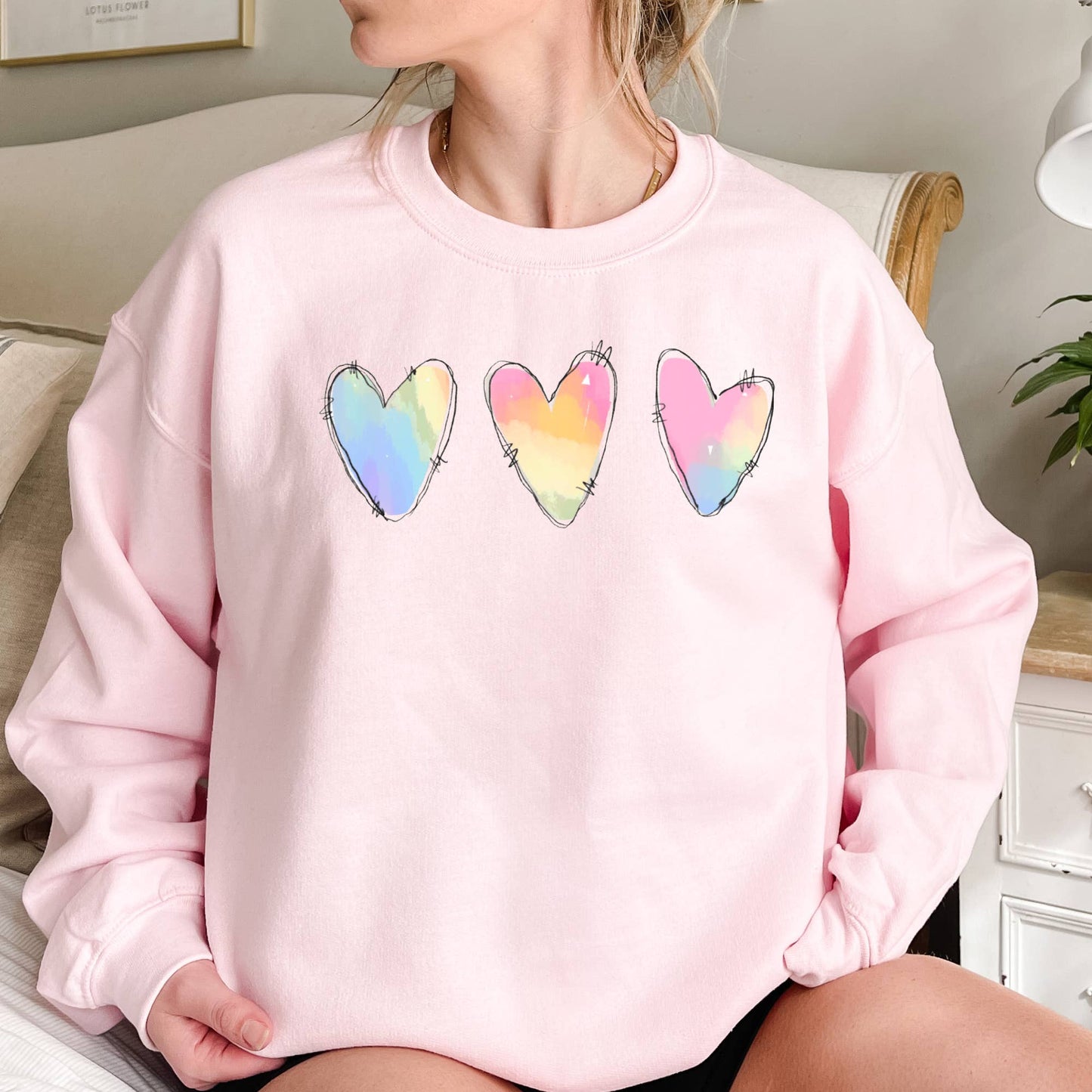 Tie-Dye Heart Trio Sweatshirt