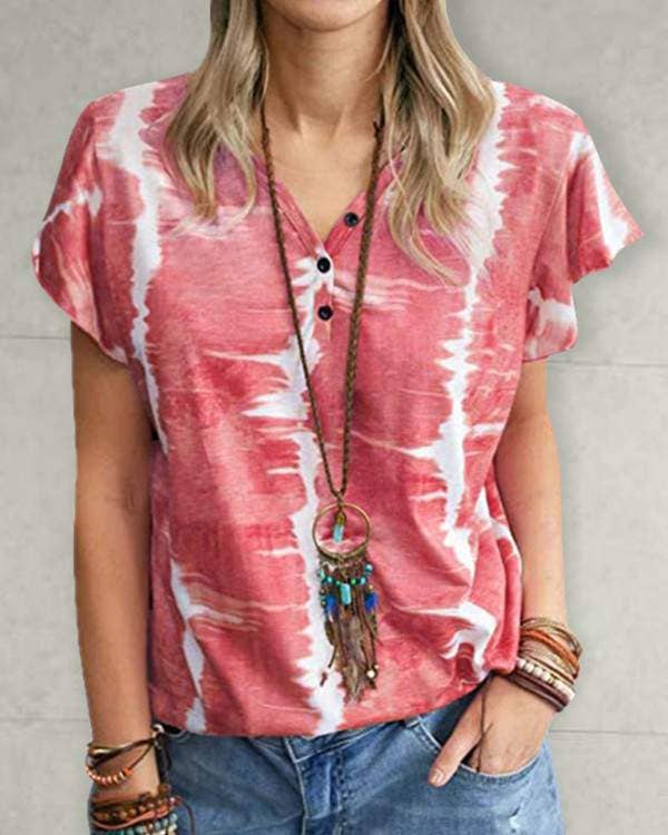 Tie dye short sleeve loose tshirts