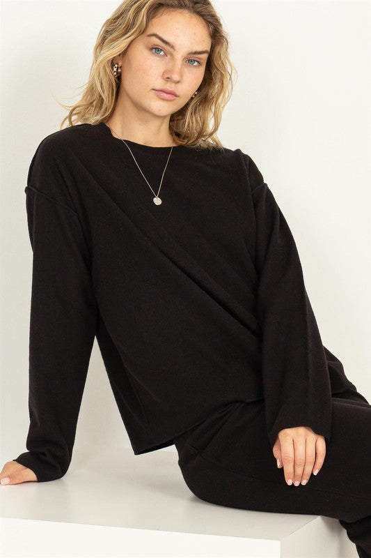 Not Your Girl Reverse Seam Long Sleeve Sweatshirt