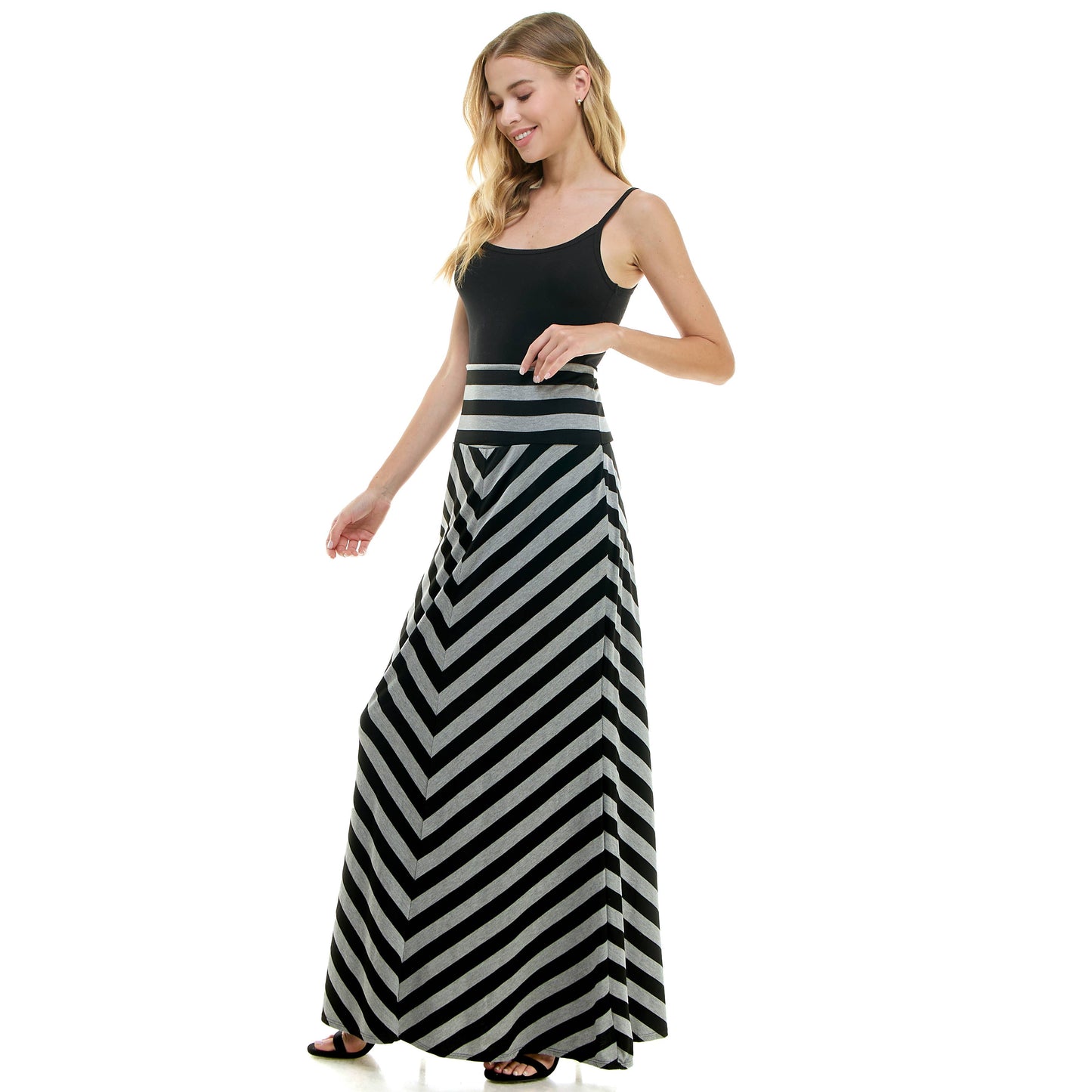 High Waist Maxi Basic Skirt