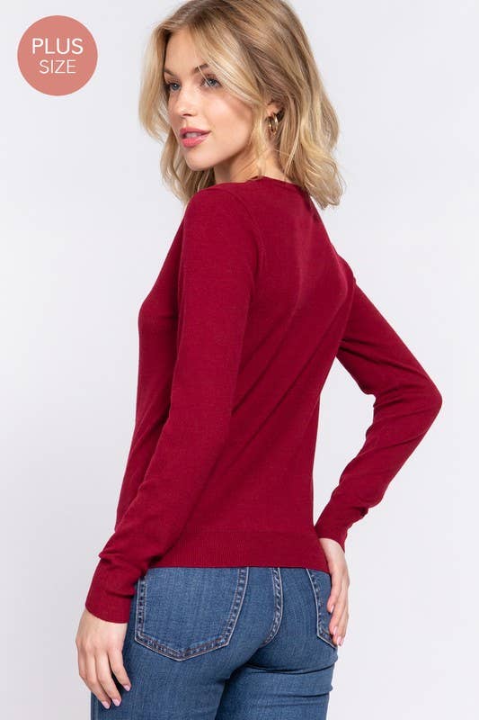 Long Sleeve Crew Neck Basic Sweater