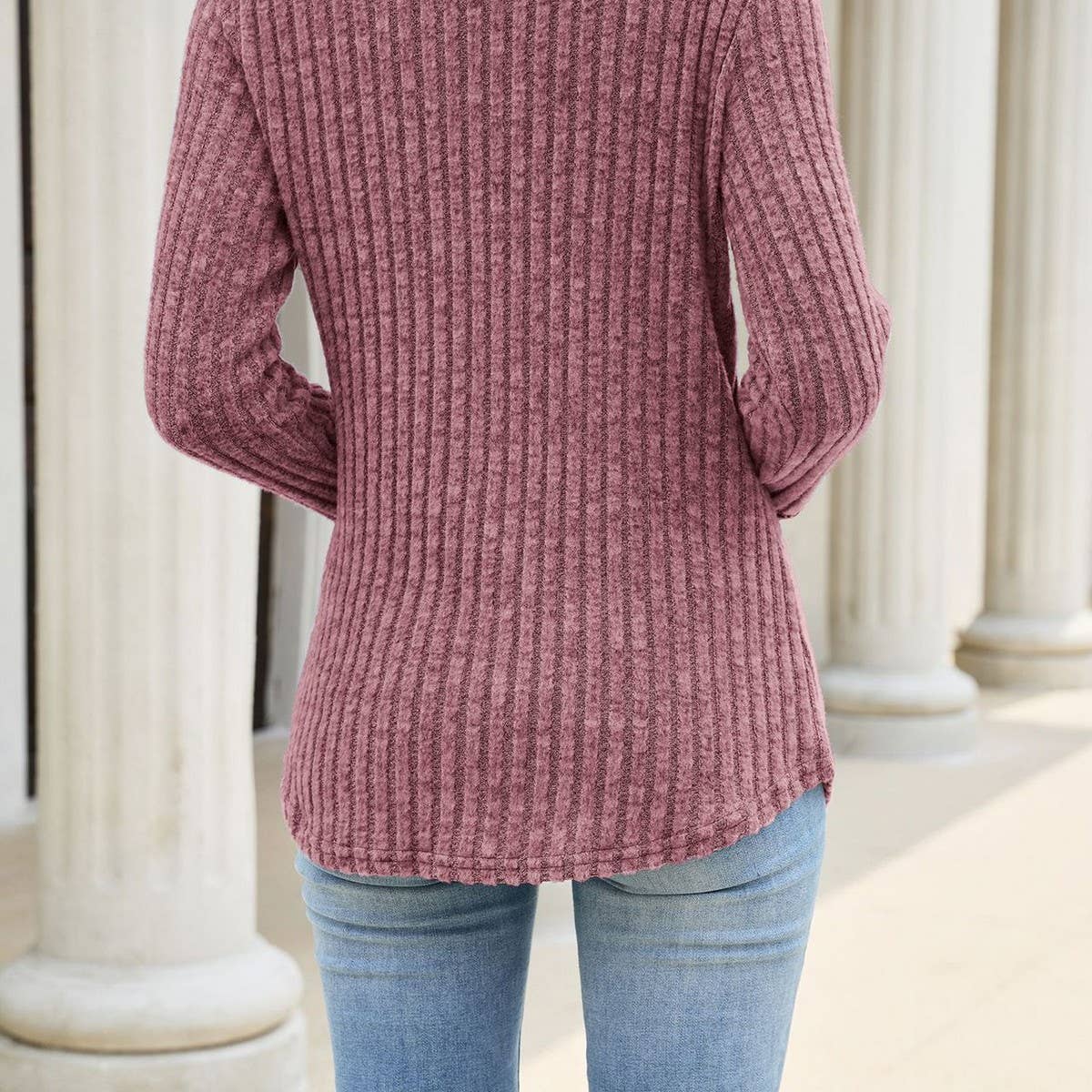 Women's V Neck Plaid Sweatshirt