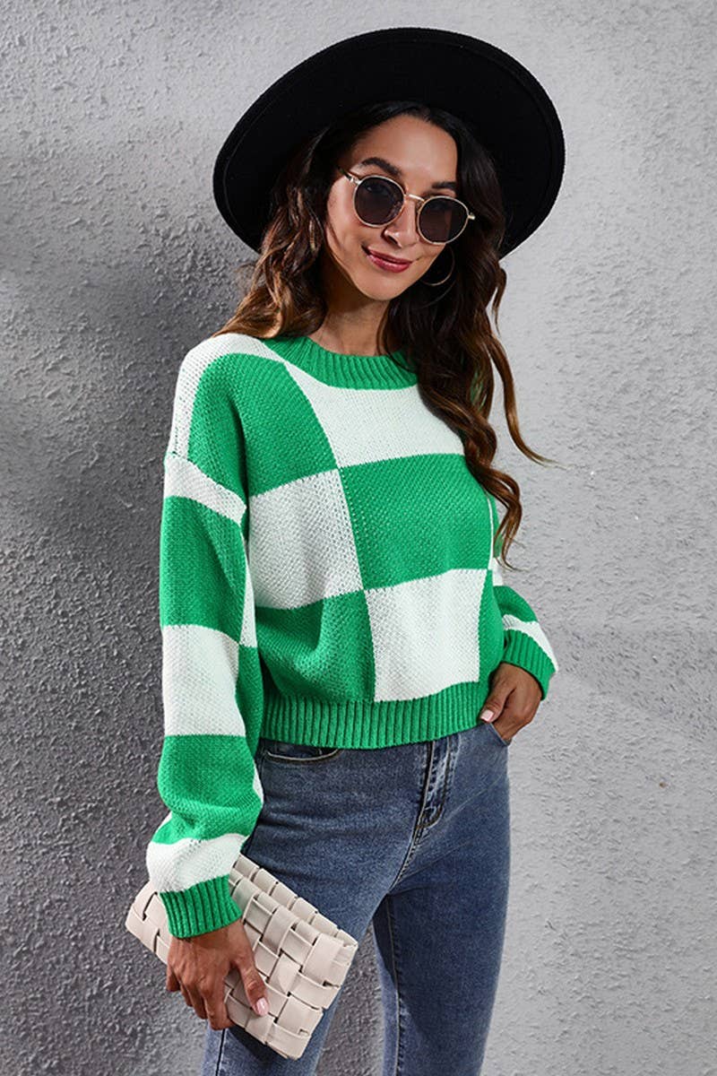 Crew Neck Long Sleeve Pullover Sweater
