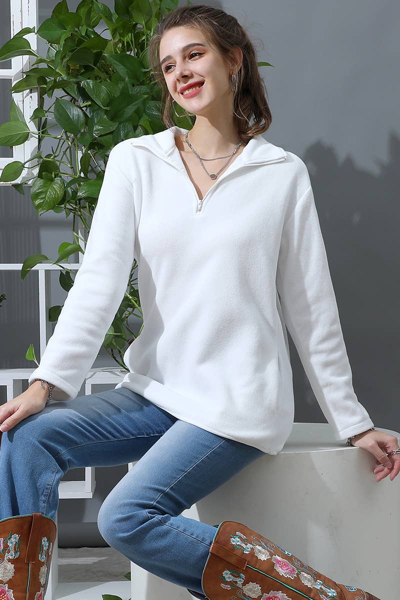 Zip Neck Lightweight Pullover Sweatshirt