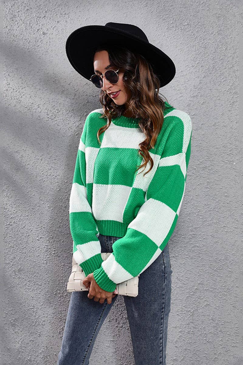 Crew Neck Long Sleeve Pullover Sweater