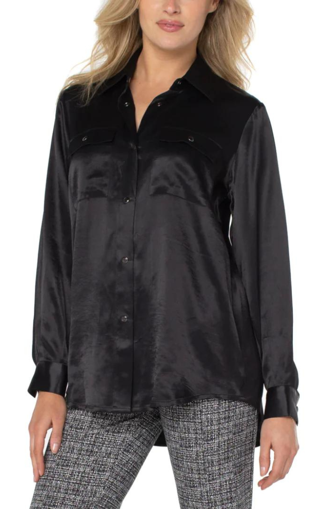 Liverpool Longline Cinch Waist Shaket (Black) Northern Roots Boutique