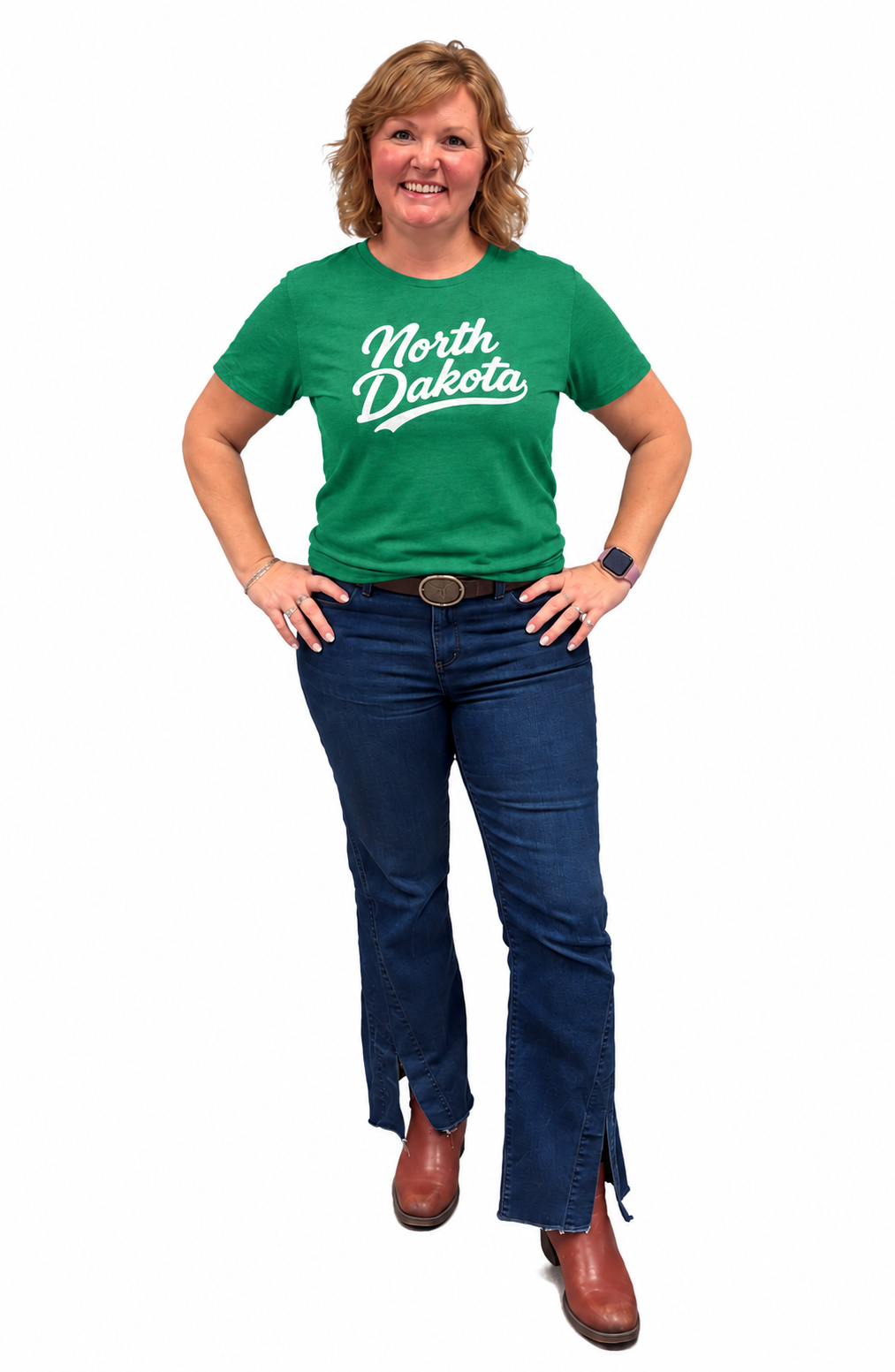 North Dakota Short Sleeve Puff T-Shirt (Black & Green)