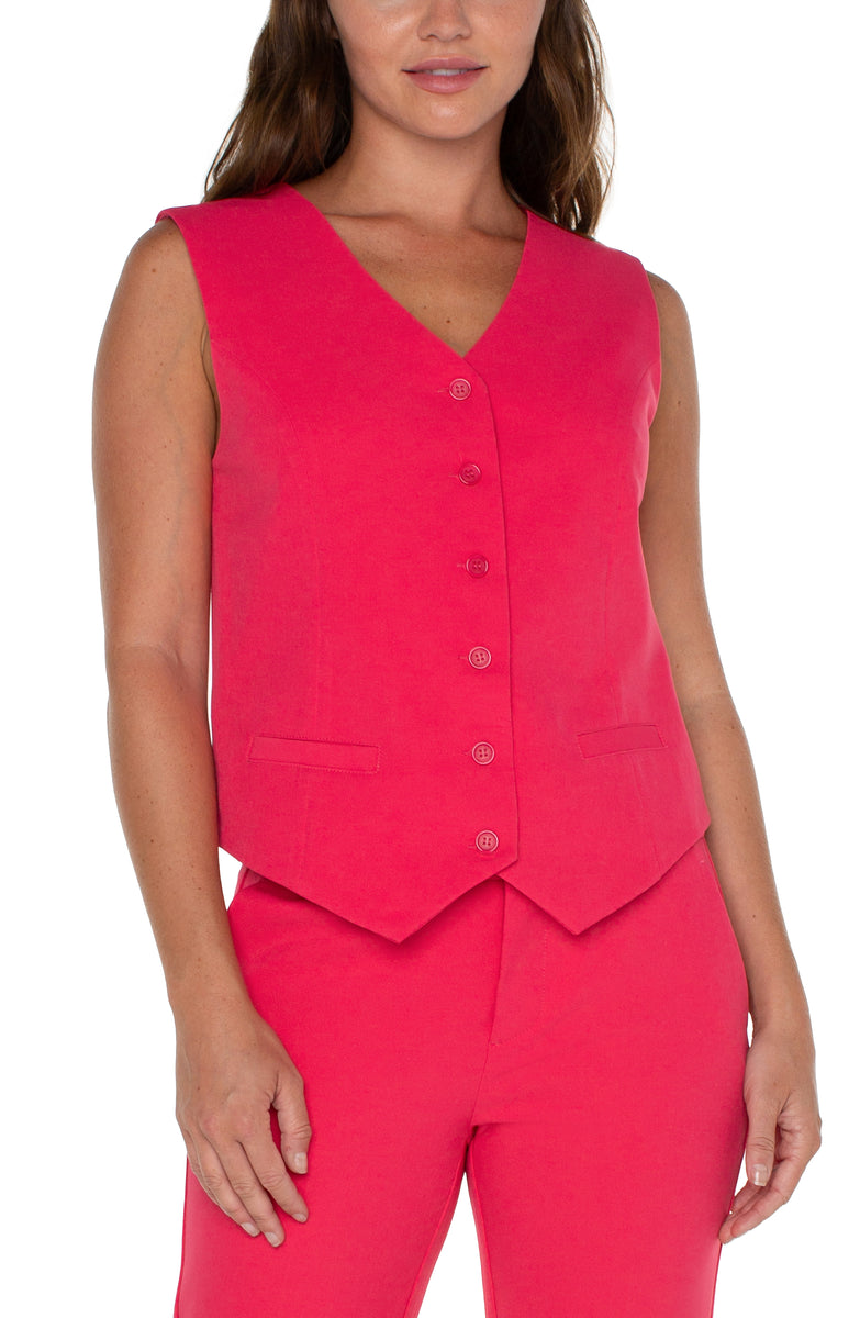 Liverpool Vest w/Welt Pockets (pink punch)