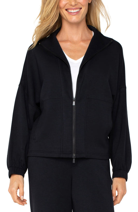 Liverpool Zip Up Funnel Neck Jacket (Black)