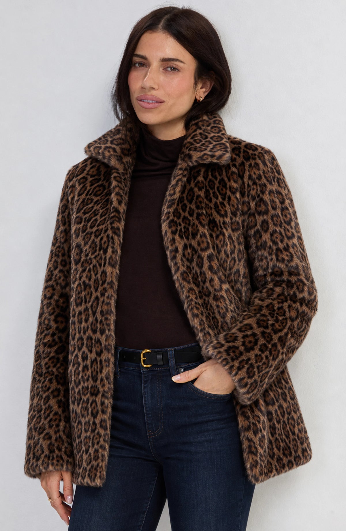 Liverpool Collared Faux Fur Coat