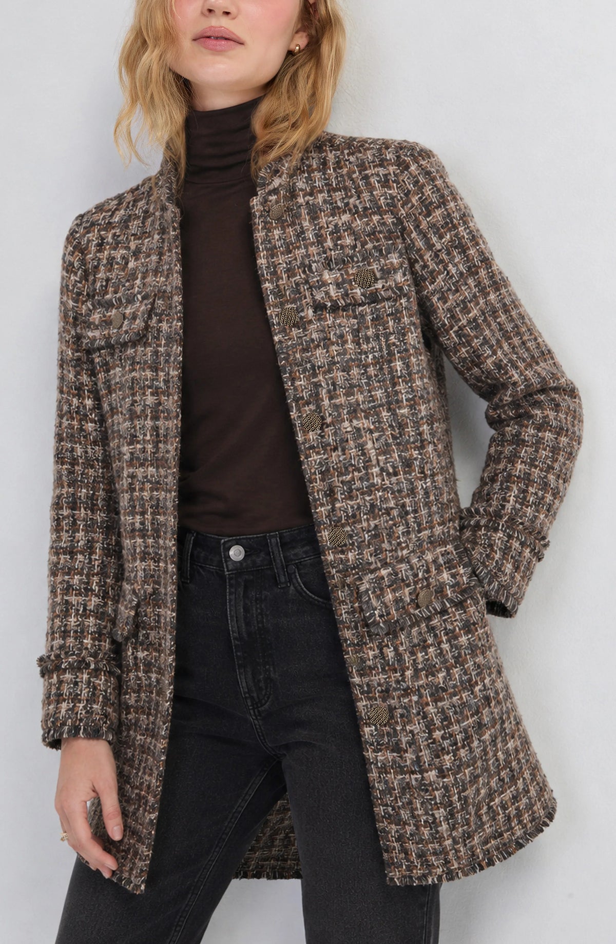 Liverpool Mandarin Collar Lady Coat