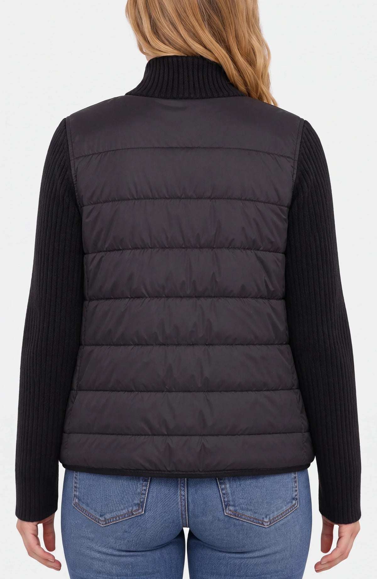 Liverpool Zip Front Quilted Sweater Jacket