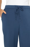 Liverpool Pull-on Wide Leg Crop Trouser (25" inseam) (Prussian Blue)