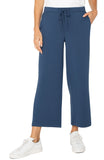 Liverpool Pull-on Wide Leg Crop Trouser (25" inseam) (Prussian Blue)