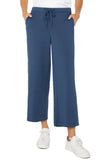 Liverpool Pull-on Wide Leg Crop Trouser (25" inseam) (Prussian Blue)