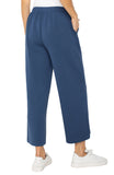 Liverpool Pull-on Wide Leg Crop Trouser (25" inseam) (Prussian Blue)