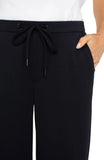 Liverpool Pull-on Wide Leg Crop Trouser (25" inseam) (Black)