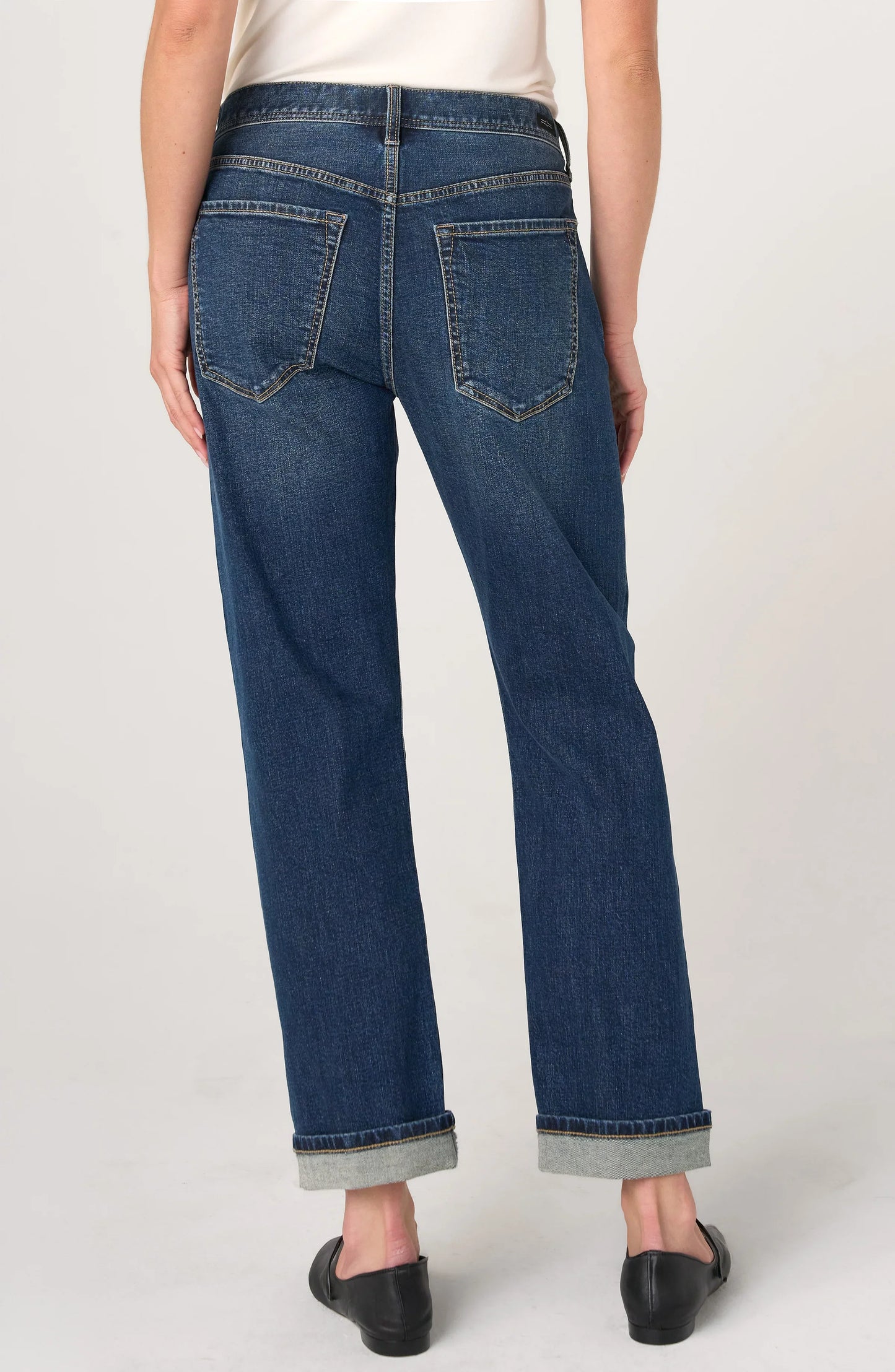 Sloane Slouchy Girlfriend Cuffed (27" Inseam Cuffed) (Comet Blue)