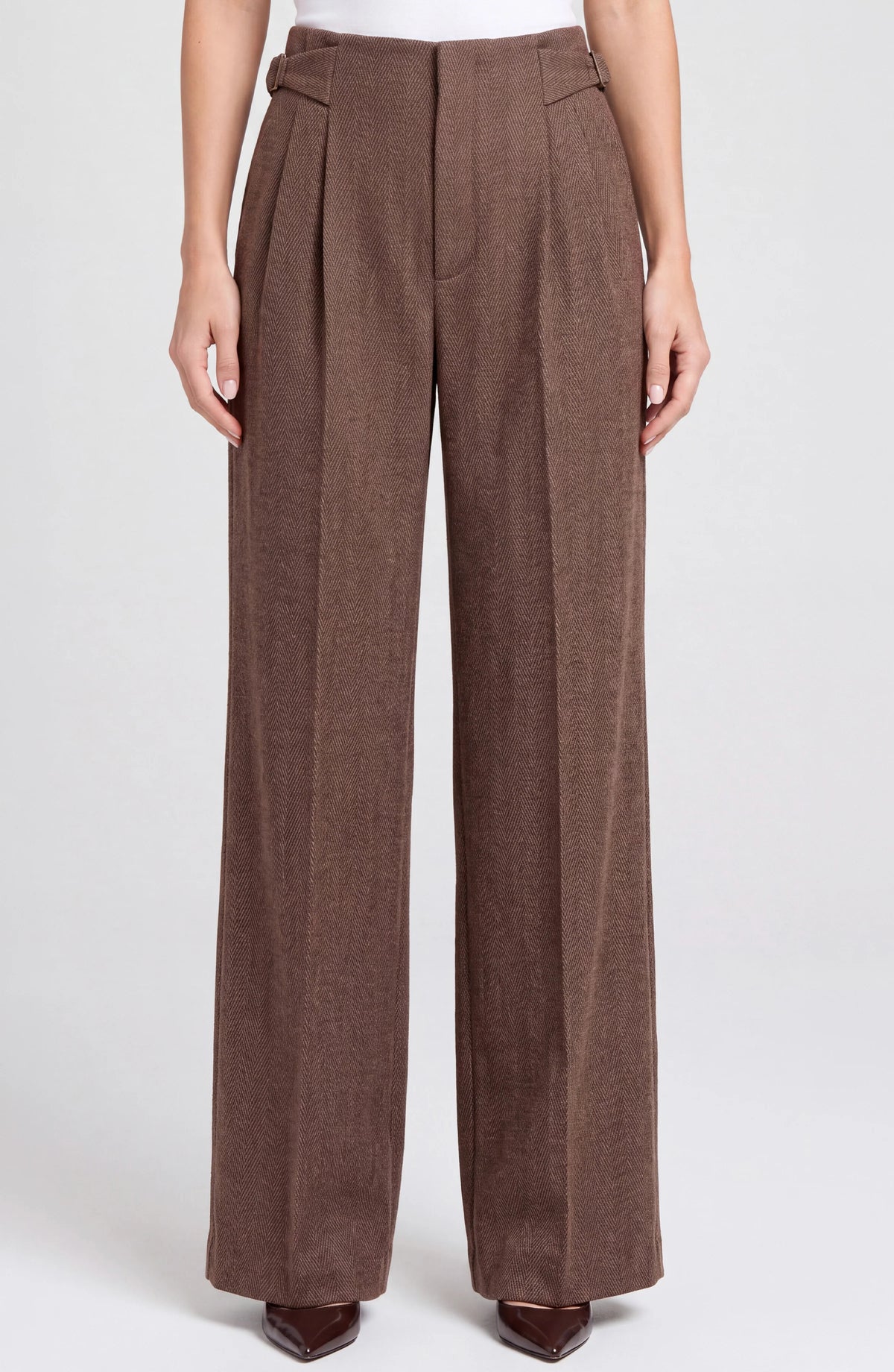 Liverpool High-rise Pleated Wide Leg Trouser W/ Side Tab
