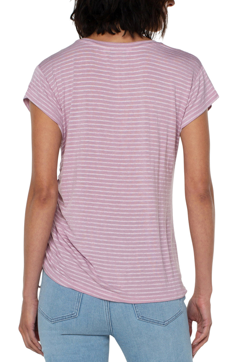 Liverpool Short Sleeve Scoop Neck w/side Tie Detail