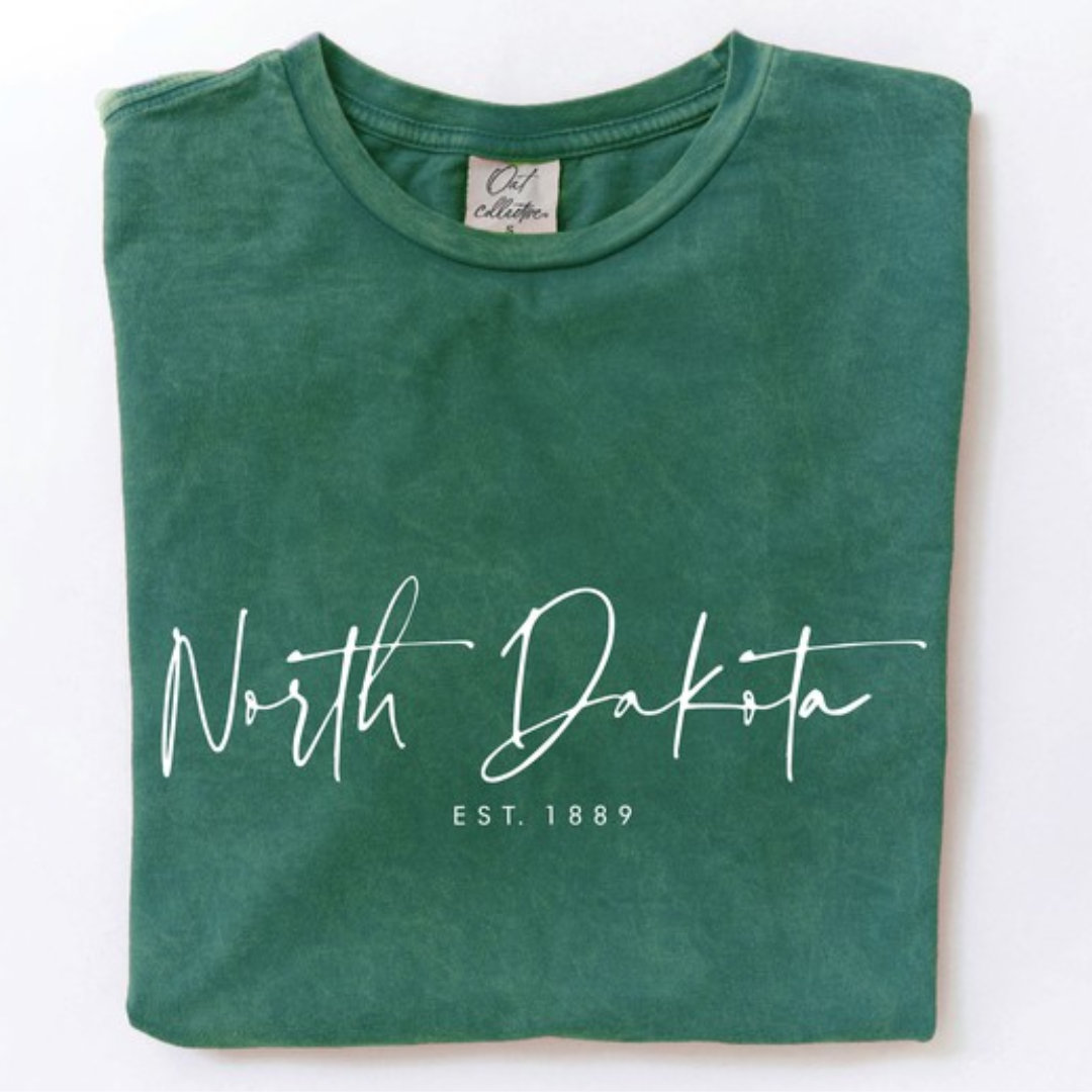 North Dakota est. 1889 Mineral Washed Graphic T-Shirt