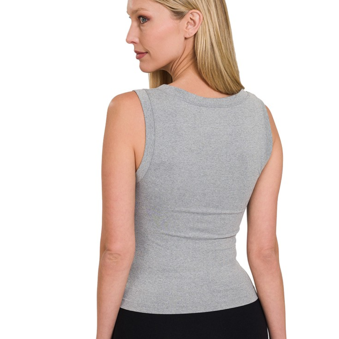 Cropped Seamless Round Neck Tank Top