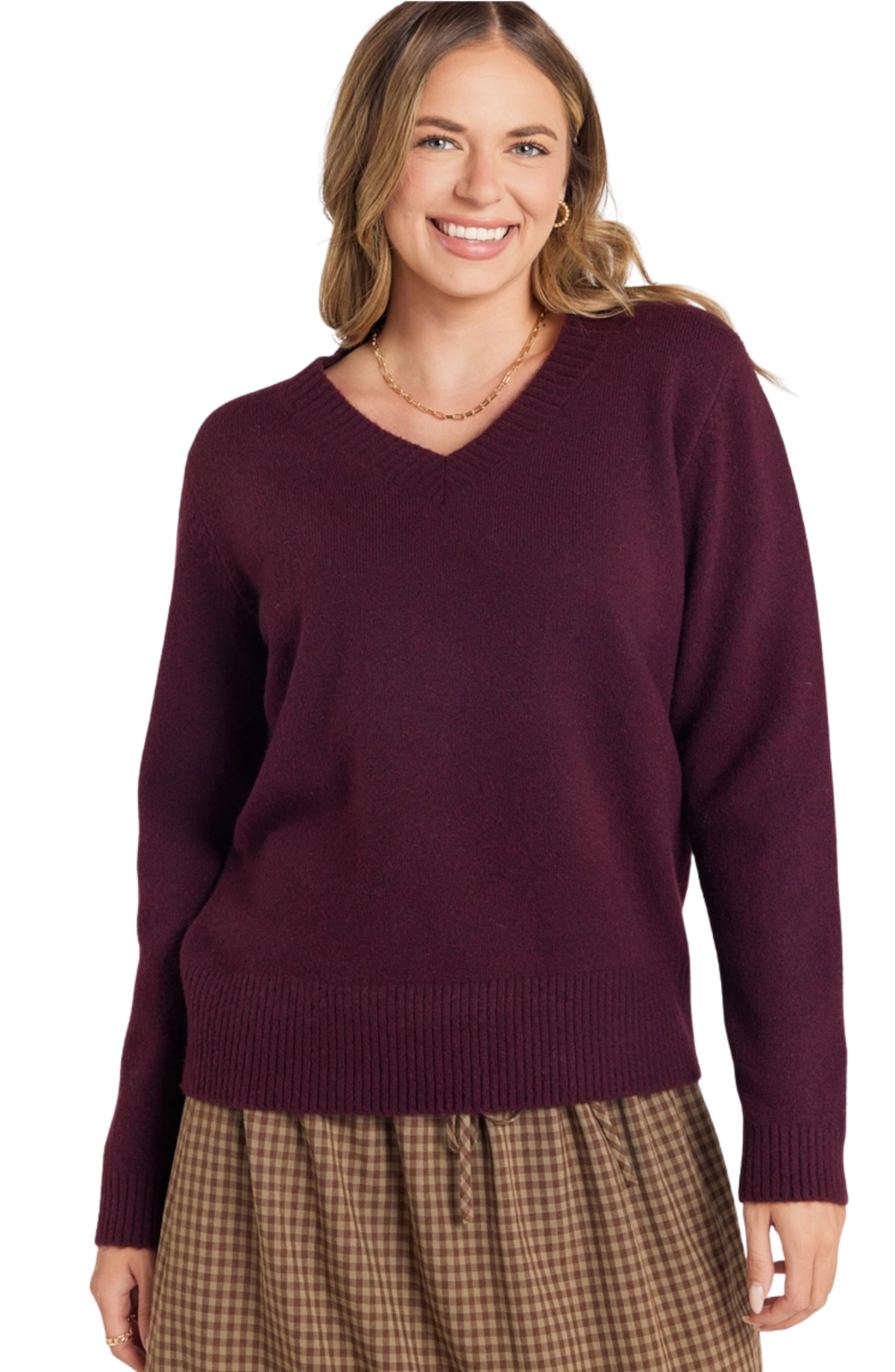 V Neck Long Sleeve Sweater