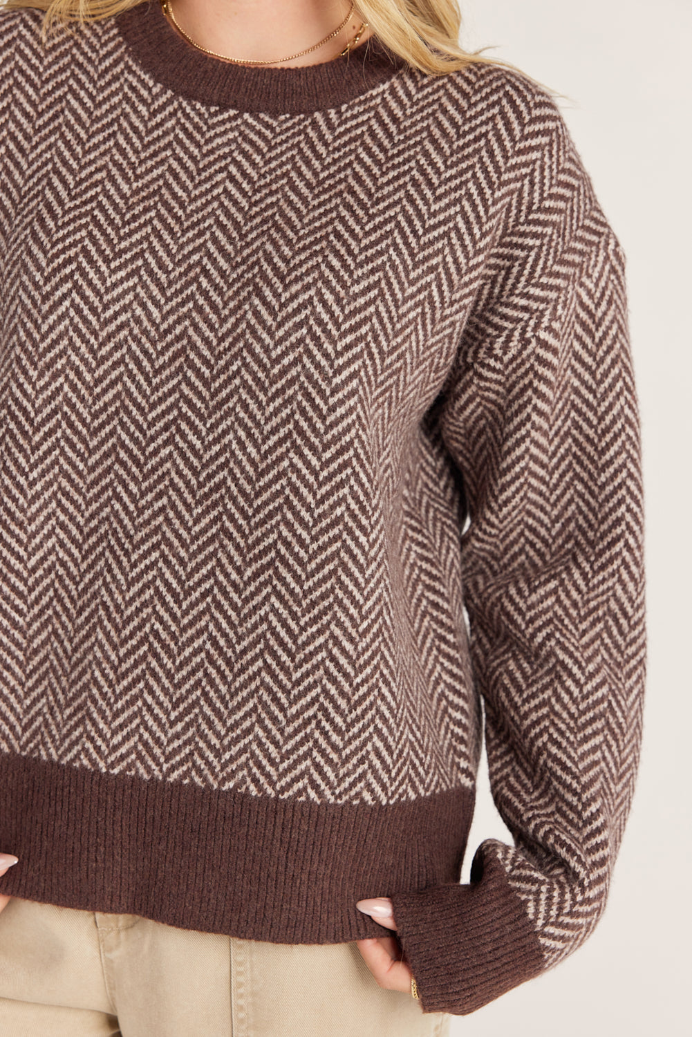 Drop Shoulder Crewneck Sweater