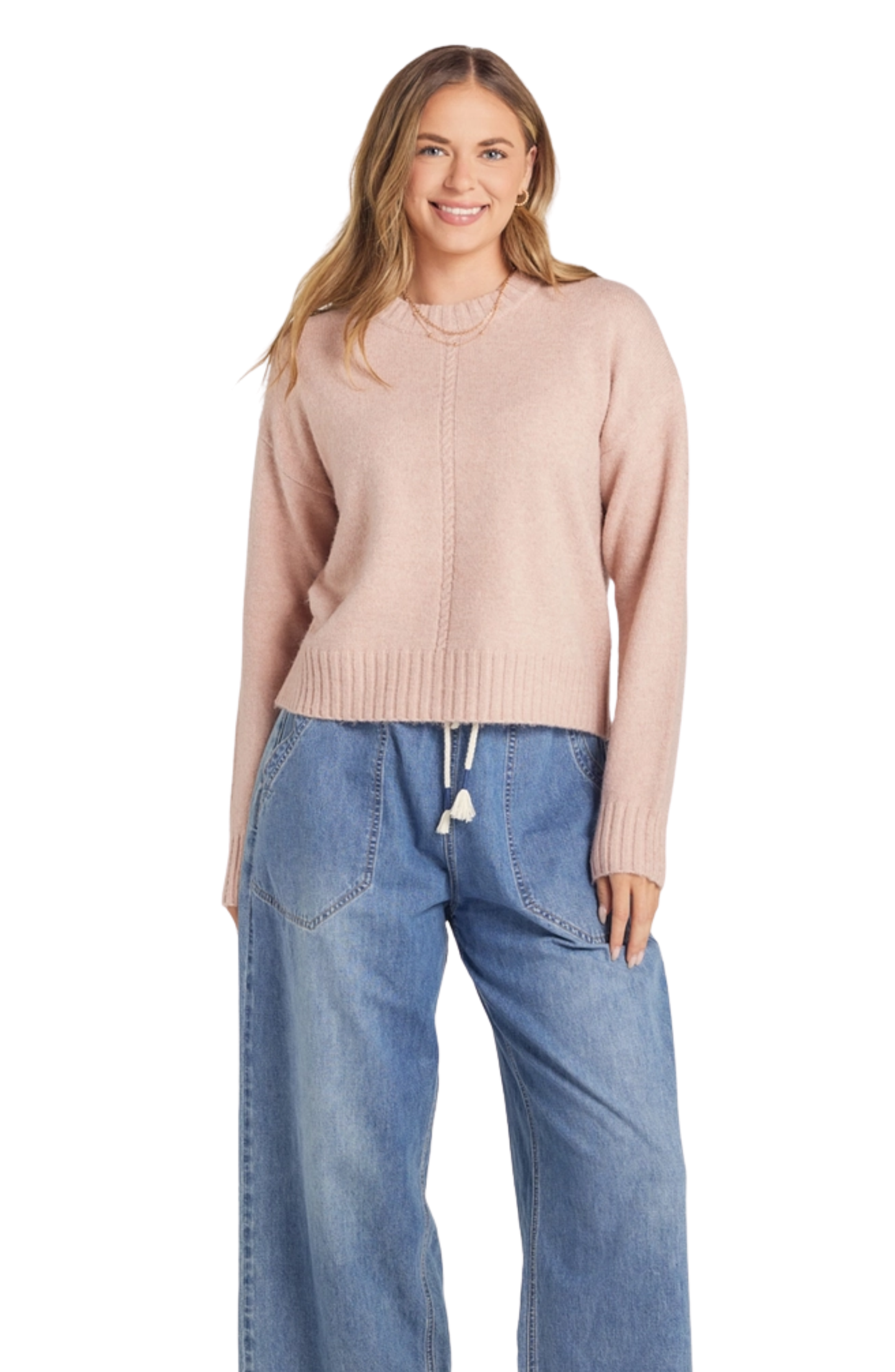 Crew Neck Cropped Sweater