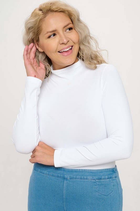 Bare Essential Seamless Mock Neck Long Sleeve Top