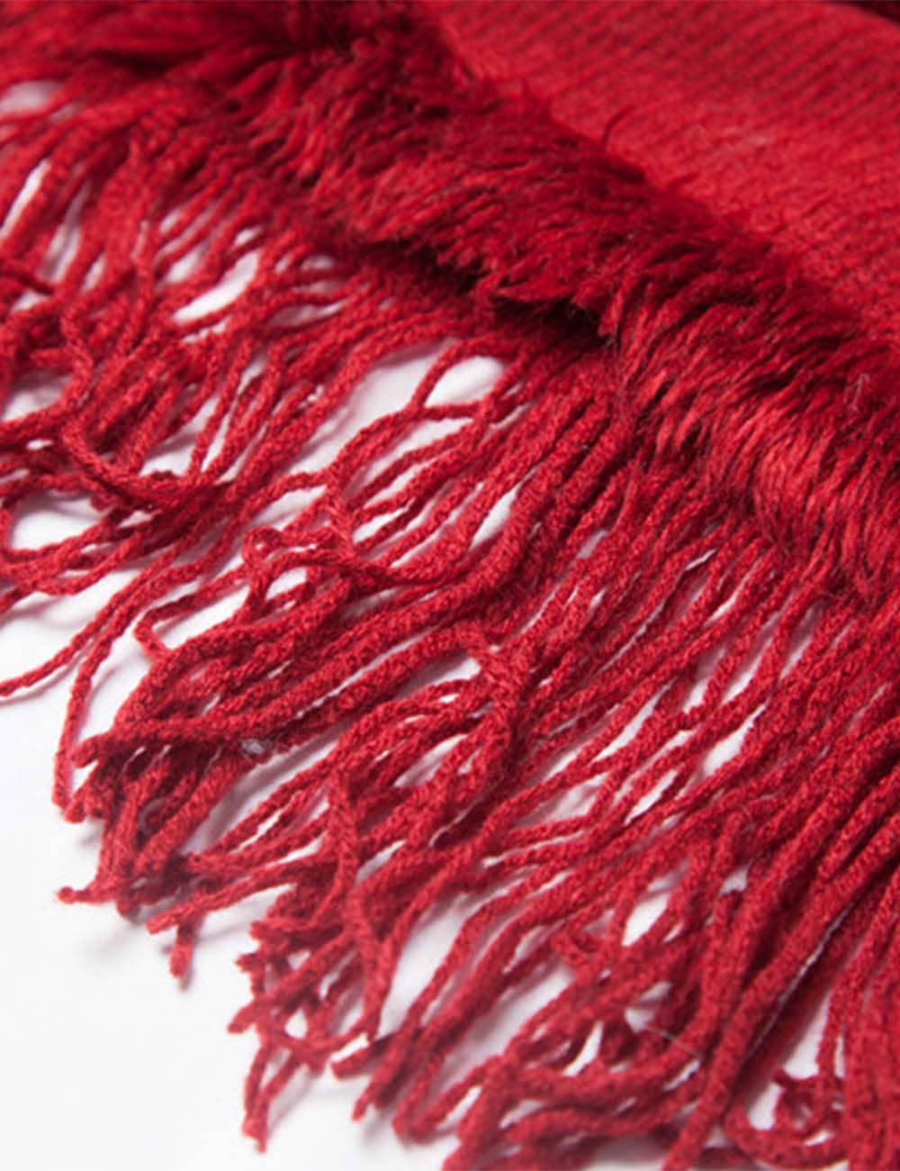 Tassel Trim Shawl with V-Neck and Hood