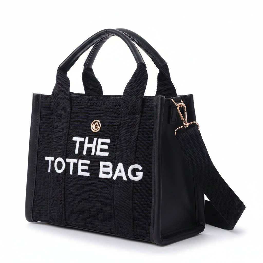 Canvas Tote Bag with Black Trim