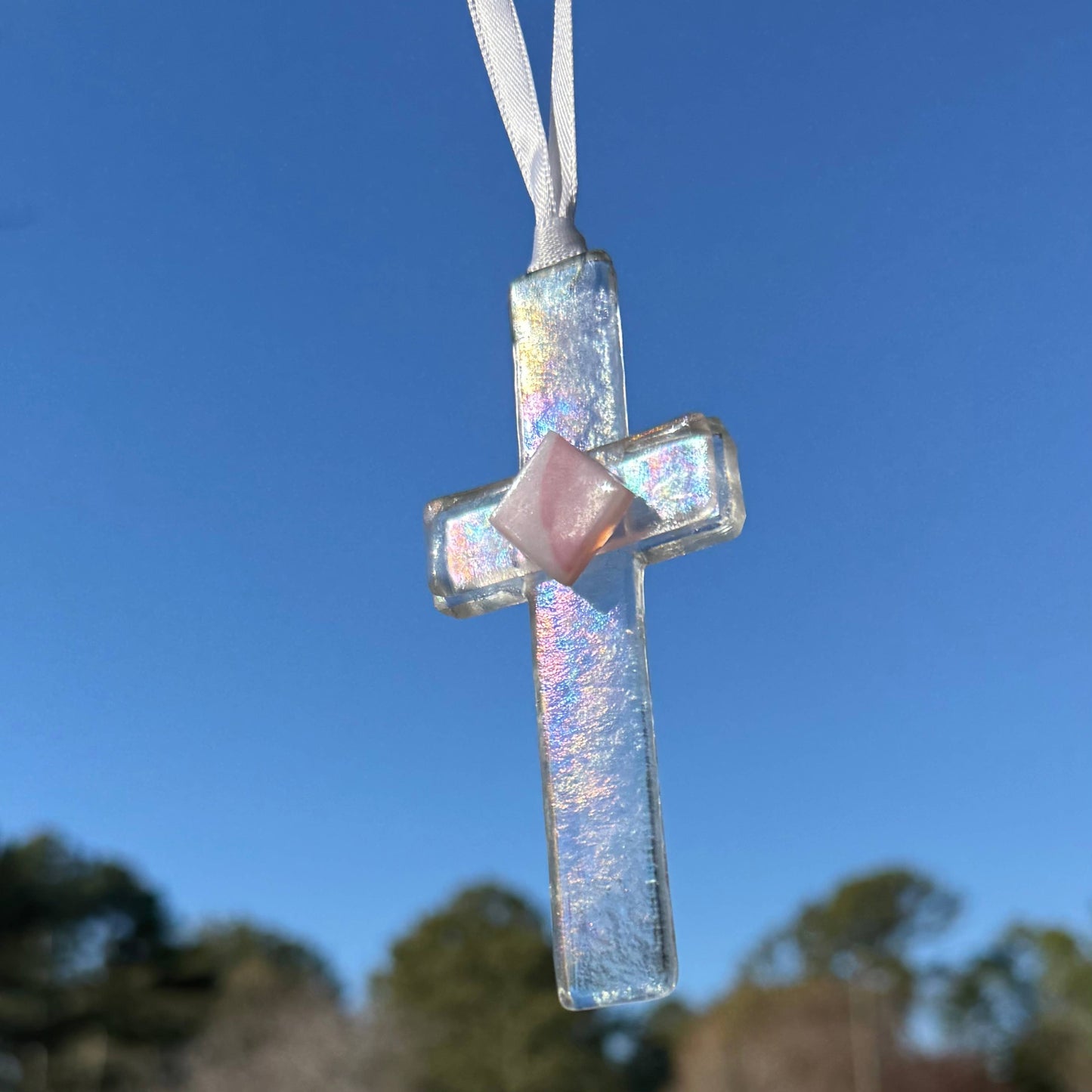 Confirmation Gift Cross For Girl: USA Handmade Glass