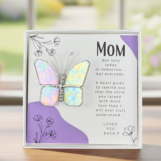 Mom Love You Back: Handmade Stained Glass Butterfly