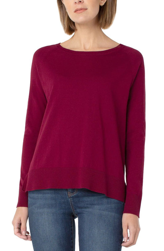 Liverpool Raglan Long Sleeve Sweater (Mulberry Wine)