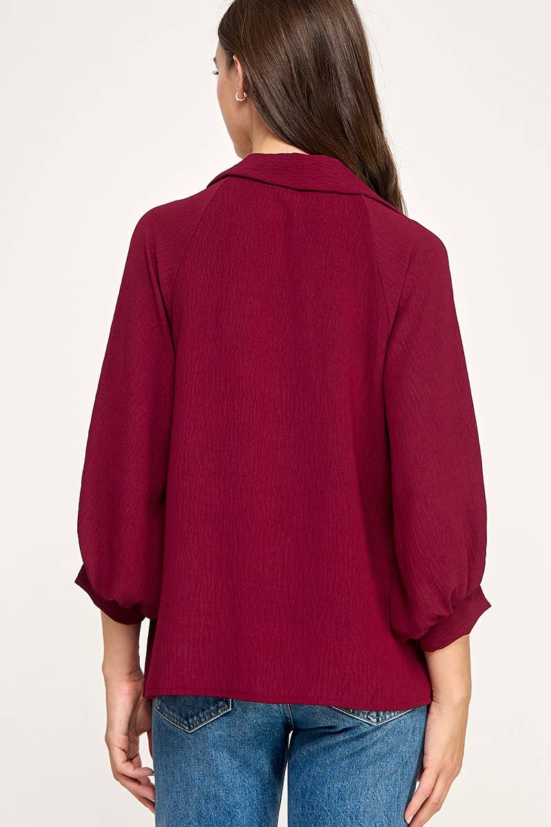 Solid Collared Blouse