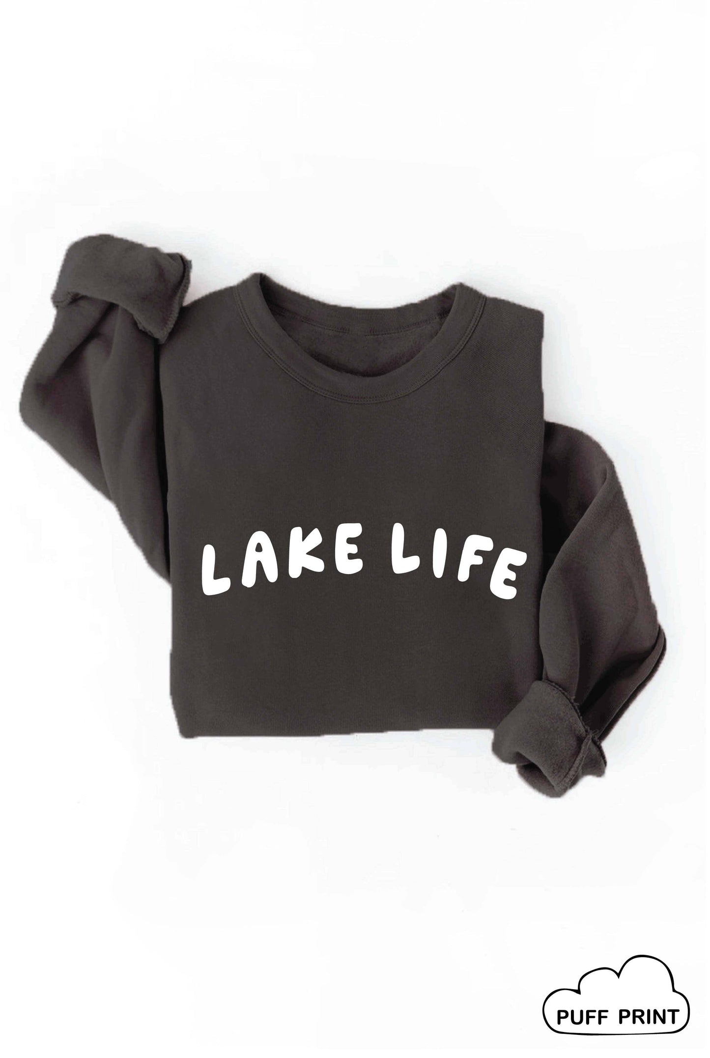 Lake Life Puff Print Graphic Sweatshirt