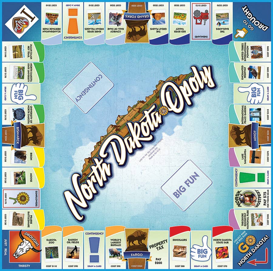 North Dakota-Opoly (state) Board Game