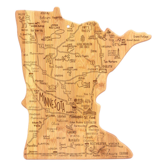 Destination Minnesota Cutting Board with Engraved Artwork