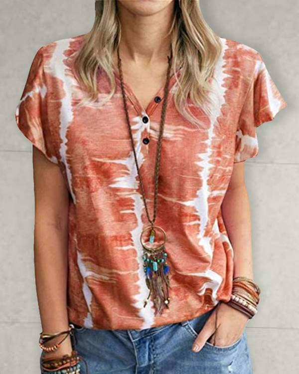 Tie dye short sleeve loose tshirts