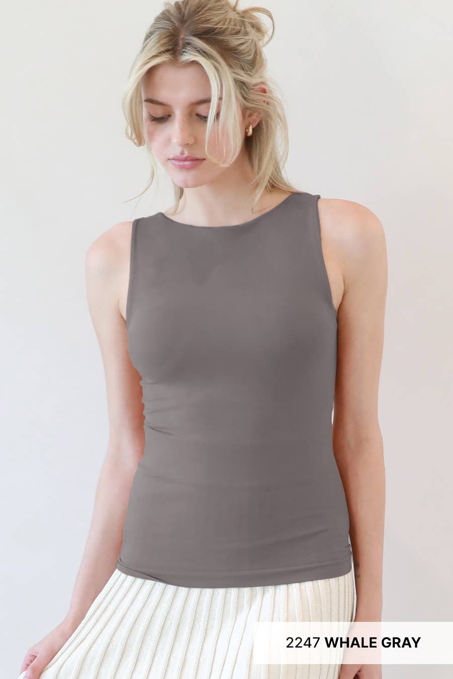 Nikibiki Clean Line Boat Neck Tank Top