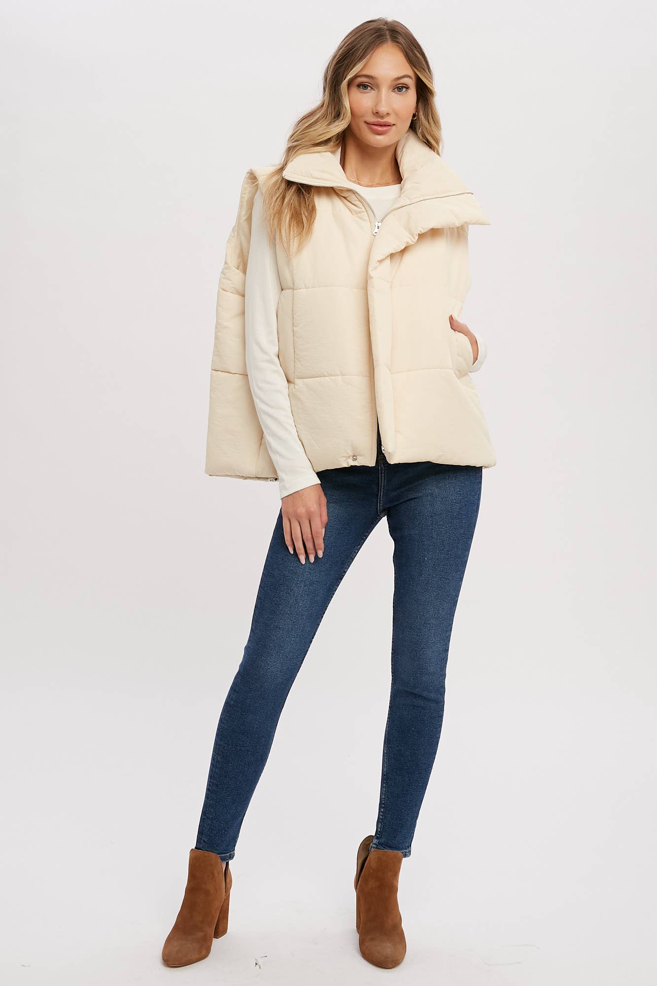 Oversized Puffer Vest (Mocha)