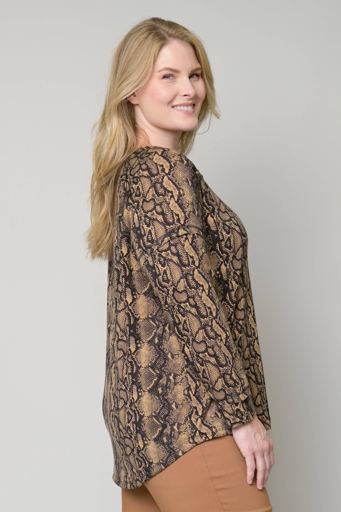 French Terry Printed Top Plus Size