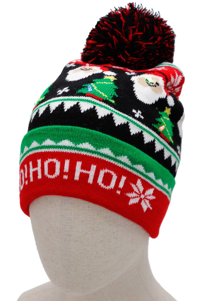 Christmas Led Light-Up Single Pom Beanie