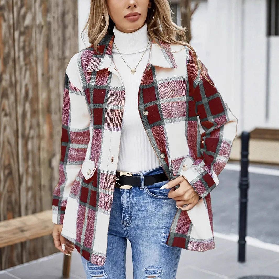 Plaid Flannel Shacket Long Sleeve