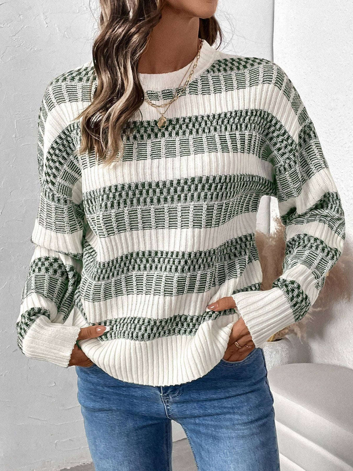 Textured Stripe Sweater