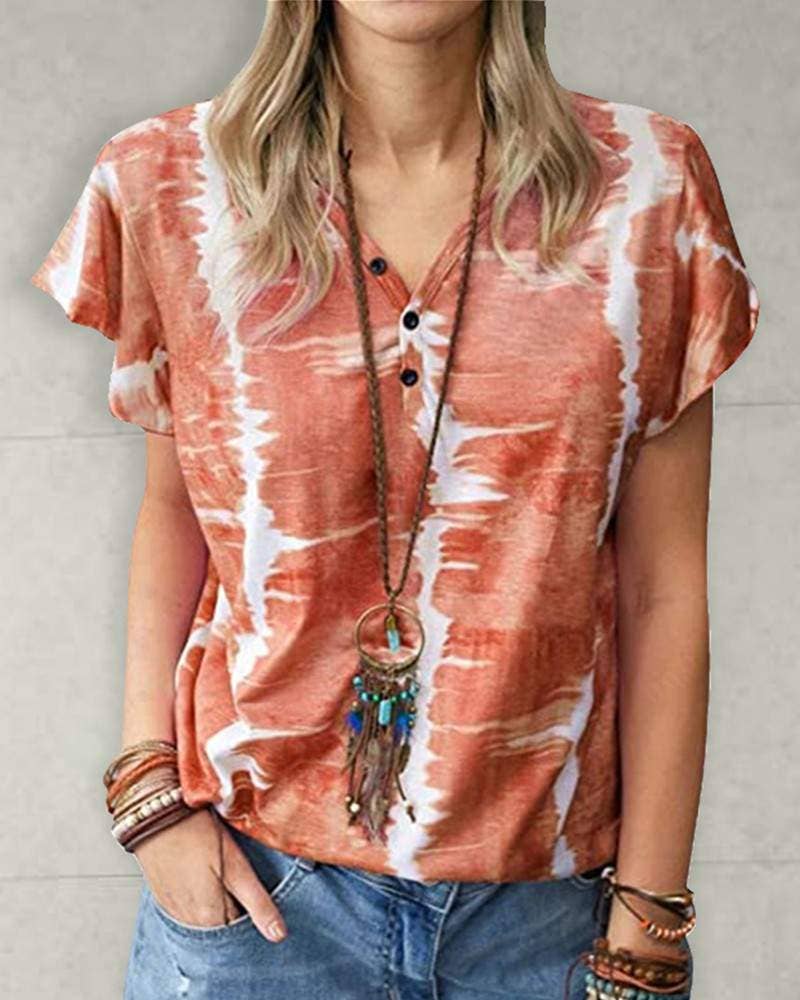 Tie dye short sleeve loose tshirts