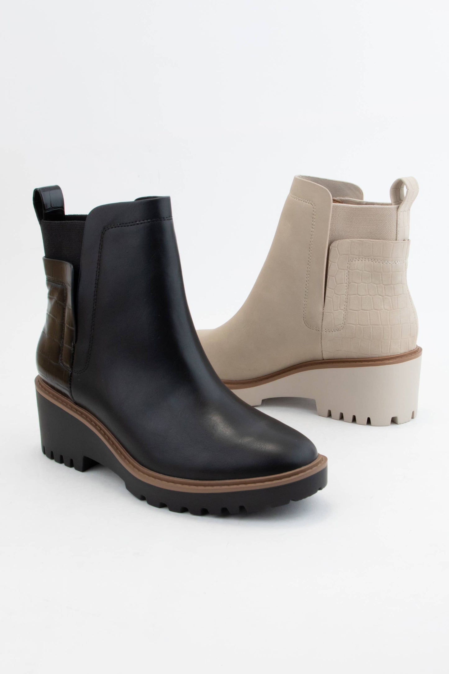 Wedge Heeled Chelsea Ankle Boots