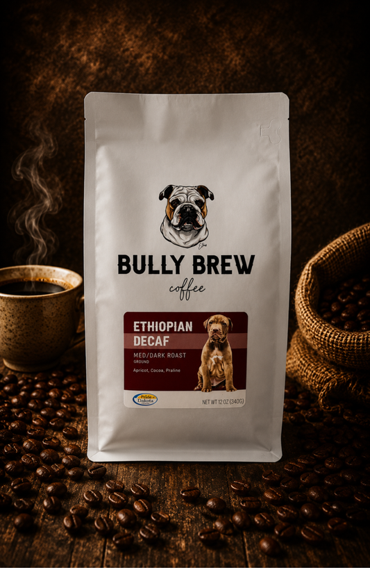 Bully Brew Coffee Ethiopian Decaf Med/Dark Roast Blend