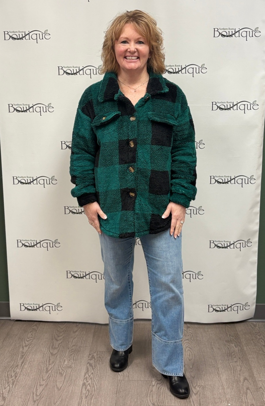 Plaid Sherpa Shacket Jacket